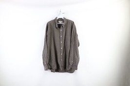 Vintage 90s J Crew Mens XL Faded Collared Flannel Button Shirt Plaid Cotton - $44.50