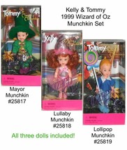 Barbie Wizard of Oz Munchkins Kelly Lullaby, Mayor &amp; Lollipop Kid Tommy 3 Dolls - £27.93 GBP