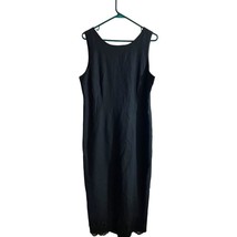 Ultra Dress Womens Size 12  Sleeveless Linen Blend Vintage Long Black Dress - $19.34