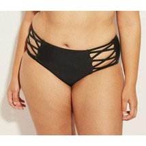 Xhilaration  Criss Cross Hipster Bikini Bottom Women Plus Size 16/18W Black - £9.35 GBP