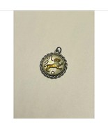 Rare,Vintage 925 Silver, Mother of Pearl, 24K Gold Lion-Leo Zodiac Bubbl... - $68.31