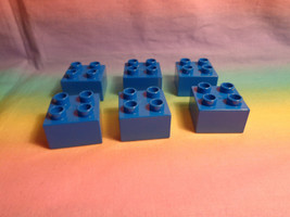 LEGO Duplo 6 Replacement Bricks Blue 2 X 2 Dot - $1.92