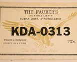 Vintage CB Ham radio Card KDA 0313 Buena Vista Virginia 73&#39;s - $4.94