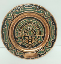 Vintage Peruvian Peru Copper Metal Wall Hanging Plate Artisan Made Art 10&quot; - £47.11 GBP