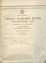 West Indies Great Bahama Bank Map Northwestern Part H O 26A Rev 9/24/1956 - $47.52