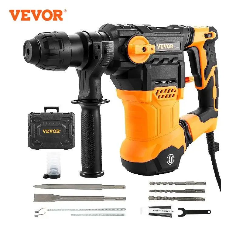 VEVOR 1500W Rotary Hammer Drill Max Drilling 32mm 4 Modes SDS-Plus Corde... - £272.30 GBP