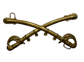 CIVIL WAR, CAVALRY, CROSED SABERS, HAT INSIGNIA, WITH LOOPS, ORIGINAL, V... - €175,26 EUR