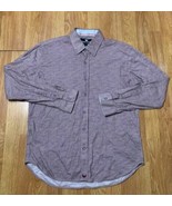 Butter Cloth Shirt Mens Large Purple Preppy Stretch Geometric Houndstoot... - $35.89