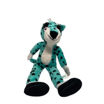 Imperial Toy blue Plush Stuffed Animal Toy 19 in Tall Leopard Panther 1989 Vinta - $24.74