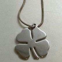 DANECRAFT 925 Sterling Silver Four-Leaf Clover Pendant With 16” Adjustab... - £23.32 GBP