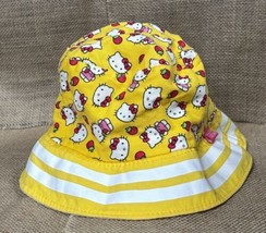 Sanrio Toddler Hello Kitty Yellow Bucket Hat One Size Bright Sunny Whimsical - £6.11 GBP