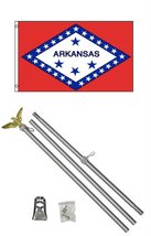 Arkansas 3&#39;x5&#39; Polyester Flag With 6&#39; Aluminum Flag Pole Kit - £22.33 GBP