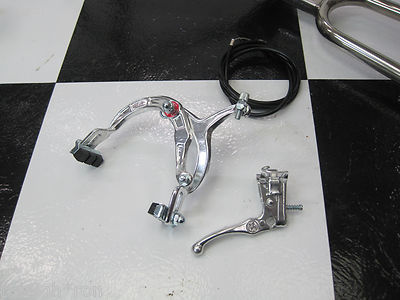 ALUMINUM Old School BMX Bike Freestyle Bicycle REAR BRAKE CALIPER Cable & Lever Item image 2