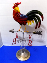 New Rooster Weathervane Metal Movable Figurine Sculpture Country Farmhouse Decor - $46.39