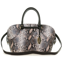 Giordano Italian Made Brown Python Snakeskin Print Leather Tote Handbag Purse - £434.37 GBP