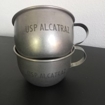 ALCATRAZ USP Inmate Cups 2-Set Reproduction Stainless Steel Mug Coffee Shave - $29.44