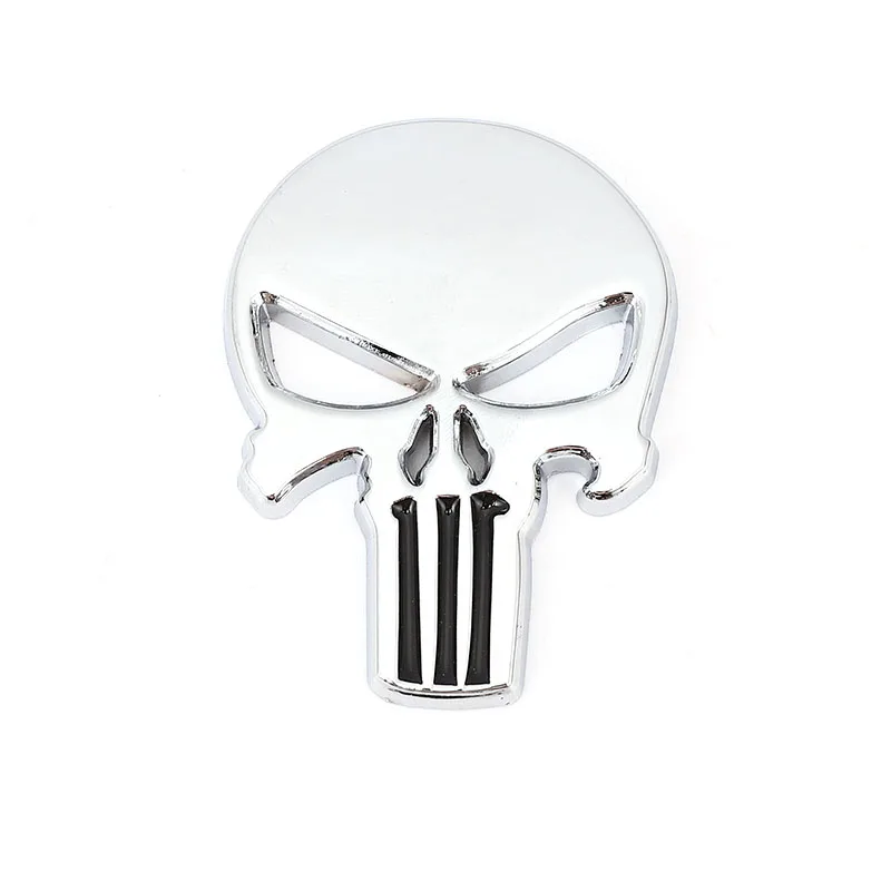 3D Metal Skull Head Car Stickers Emblem Badge Decals for BMW Audi Ford Chevrolet
