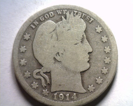 1914 Barber Quarter Dollar Good G Nice Original Bobs Coins Wholesale 99c Ship - $12.00