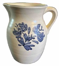 Pfaltzgraff Yorktowne Large Pitcher 8-1/4&quot;T Vintage  Blue Floral Stoneware - £21.96 GBP