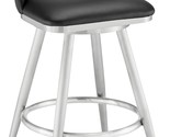 Armen Living Charlotte Swivel Counter Stool in Brushed Stainless Steel a... - $539.99