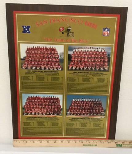 SAN FRANCISO 49ERS "THE TEAM OF THE 80'S" WOODEN PLAQUE TEAM PHOTOS COLOR Item image 12