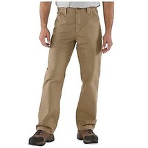 Carhartt Size 40 X 32 Pants Loose Fit B151-DKH Dark Khaki Canvas Work Du... - £15.00 GBP