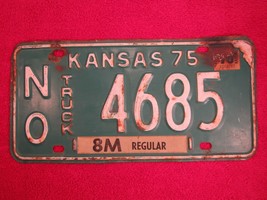 License Plate Truck Tag 1975 Kansas No 4685 Neosho County [Z93] - £6.88 GBP