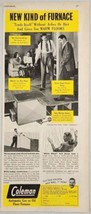 1948 Print Ad Coleman Automatic Gas or Oil Floor Furnaces Wichita,Kansas - $17.98