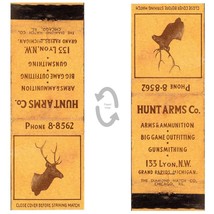 Vtg Matchbook Cover Hunt Arms Co Grand Rapids MI Gun ammunition 1930s taxidermy - £11.67 GBP