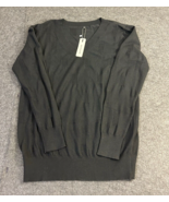 Arach&amp;Cloz Women&#39;s V Neck Long Sleeve Pullover Sweater Knitted Black Siz... - £19.56 GBP