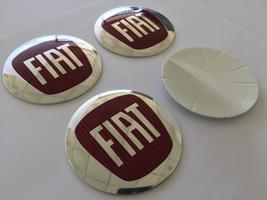 FIAT wheel center cap-set of 4-Metal Stickers-self adesive Top Quality G... - £14.86 GBP+