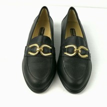 Roland Cartier Black Leather Size 5 USA 36 EU Flat Slip on Horse Bit Sho... - $39.54