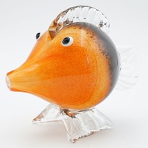 Vintage Hand-Blown Puffer Fish Murano Style Art Glass Paperweight - £34.79 GBP