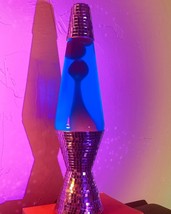 Disco Ball Lava Lamp Purple Wax Blue Liquid 14.5&quot; Tall Brand-NEW - £139.46 GBP