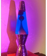 Disco Ball Lava Lamp Purple Wax Blue Liquid 14.5&quot; Tall Brand-NEW - £140.24 GBP