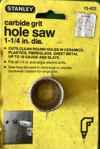 Hole Saw ..Stanley 1 1/4&#39; carbide. ceramic plastics fiberglass  sheetmet... - $13.62 CAD