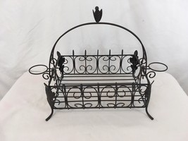 Metal Wire Oak Leaf 16x10 1/2 Footed Rustic Farmhouse Décor Utility Caddy - £14.87 GBP