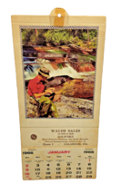 Vtg 1966 Calendar Trout Fishing Scene Ontario Canada Walsh Sales Gas Oil Store - £14.68 GBP