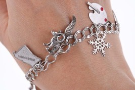 7.25&quot; Sterling Mid Century travelers charm bracelet - $64.35