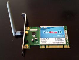 D-link Air Plus G DWL-G510 Wireless G PCI Desktop Adapter CDWLG510 B1 Ver.2.0 - £7.32 GBP