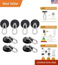 Compact 8 Pack Magnetic Hooks with 140LBS Capacity for Ultimate Storage ... - $60.00