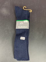 Burlington Navy Top Brass Socks Wool Mid Calf Mens 13-16 New Odor Cntrl ... - $13.85
