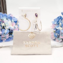 Kendra Scott Pepper Small Purple Gold Plated Statement Hoop Earrings NWT - £50.76 GBP