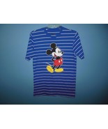 Ladies Disney Mickey Mouse Tee Small Blue w White Stripes - £7.86 GBP