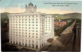 Utah Hotel, East South Temple Street, Salt Lake City, Utah vintage postcard 1914 - £11.98 GBP