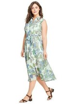 Lands End Sleeveless Shirt Dress NWOT (Whisper Mint Floral, 12 Petite) - £27.91 GBP