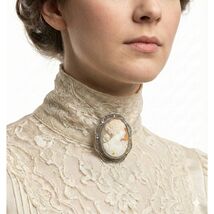 Authenticity Guarantee

14K White Gold Filigree Victorian Shell Cameo Br... - $595.95