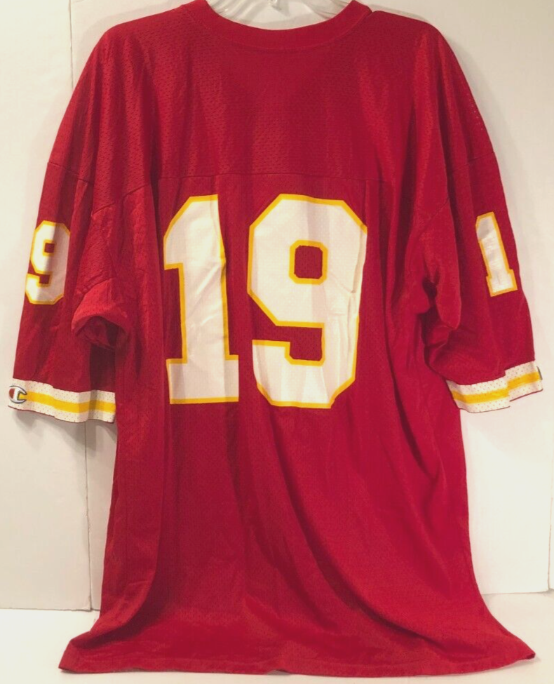 $25 Joe Montana #19 K.C. Chiefs NFL Vintage AFC 90s Champion Red Jersey 52 - $9.19