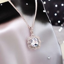 Diamond Aquamarine Necklace 18k Gold 18&quot; 2.24 TCW Certified $3,950 920940 - £946.28 GBP
