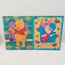 Vintage Mattel Winnie the Pooh, Piglet LOT of 2 wood tray puzzles - £7.06 GBP